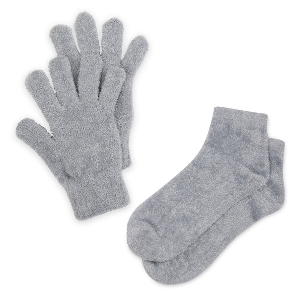 Spa Socks And Gloves Set Aloe Infused Gray