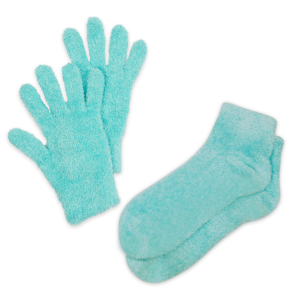 Spa Socks And Gloves Set Aloe Infused Teal
