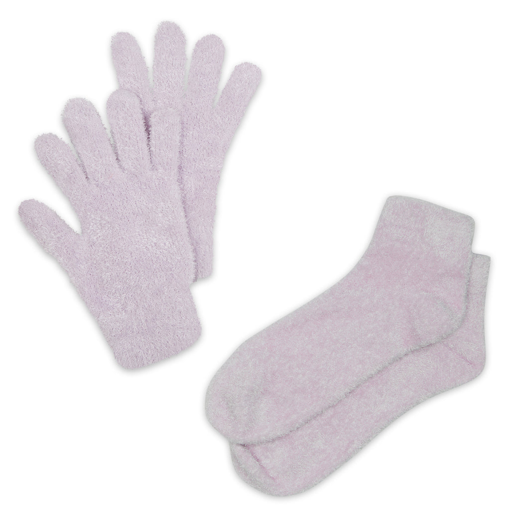 Spa Socks And Gloves Set Aloe Infused Purple