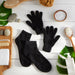 Spa Socks And Gloves Set Aloe Infused Black